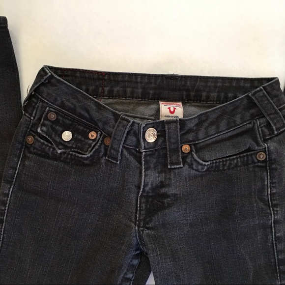 True Religion Julie Black Faded Skinny Jeans - Picture 3 of 6